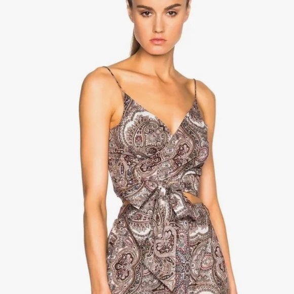 Zimmermann Paisley Print Camisole in Brown and Cream - Picture 1 of 11